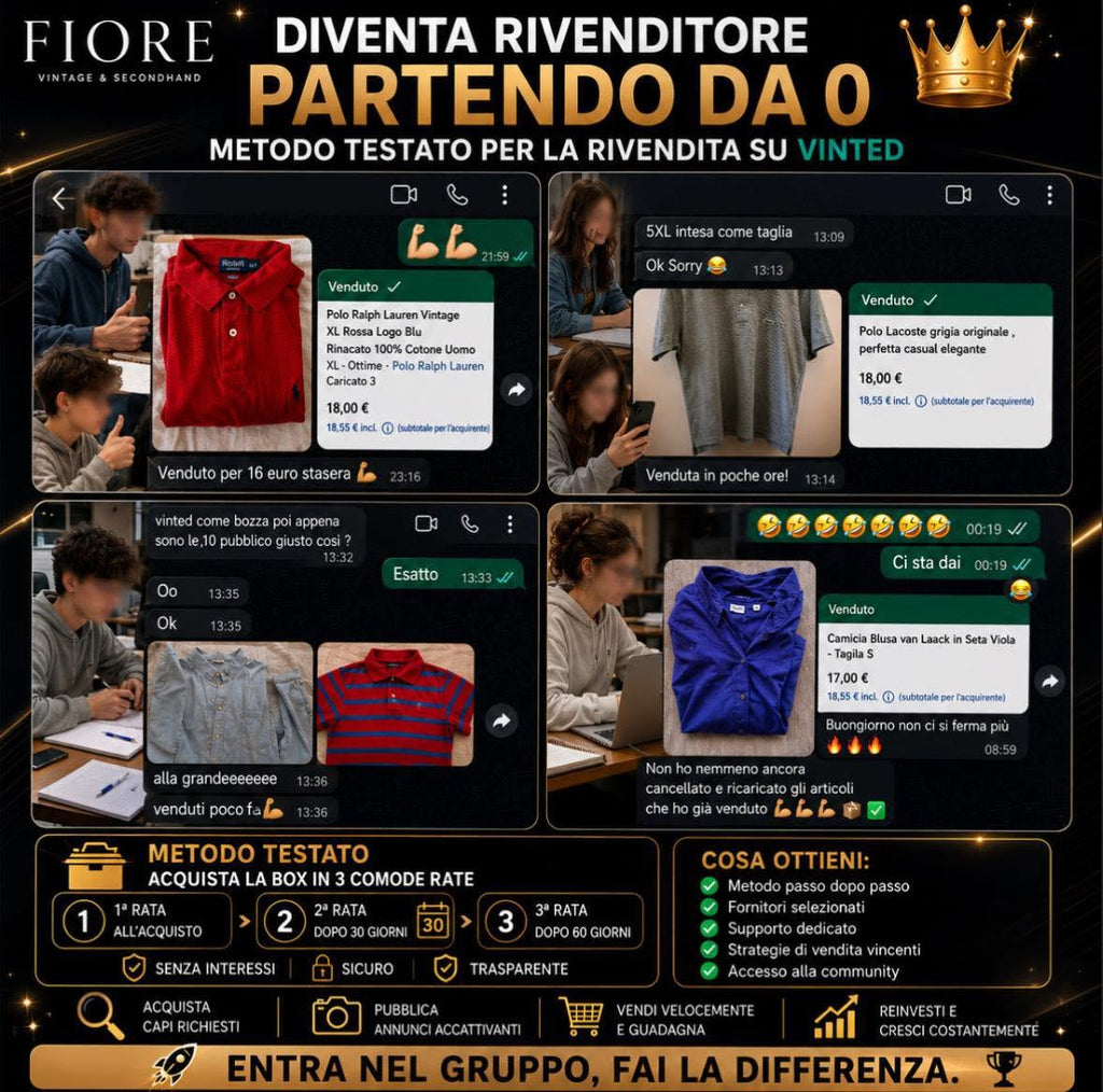 Fiore Vintage & Secondhand - Box 5 pz Maglioni Ralph Lauren, Lacoste, Tommy Hilfiger PREMIUM