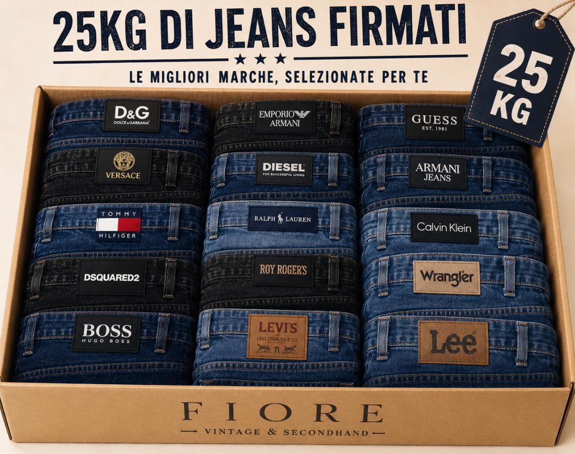 Fiore Vintage & Secondhand - Box 25 kg Jeans firmati